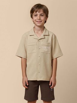 U.S. POLO ASSN. - Kids Boys Textured Cuban Knitted Shirt