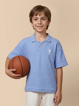U.S. POLO ASSN. - Kids Boys Textured Knit Regular Fit Polo T-Shirt