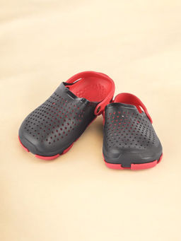 Yellow Bee - Boys Red & Black Blaze Step Clogs
