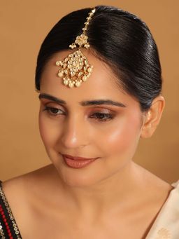 Nuyug - White Brass 22K Gold Plated Kundan Maang Tikka