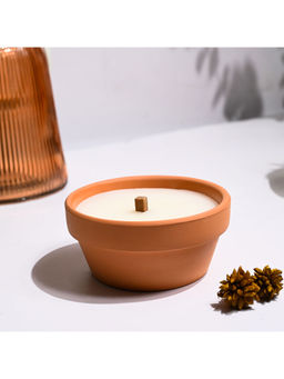 Voncasa - Circular Orange Wax Candle