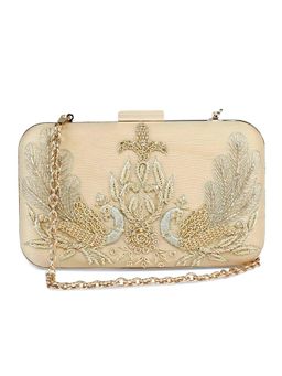 The Purple Sack - Gold Embroidered Clutch