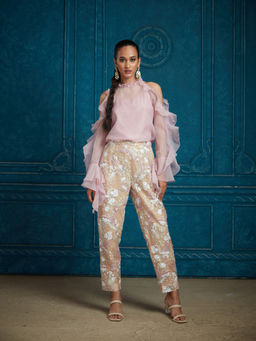 Neeta Lulla - Pink Arina Tunic With Pant Co-Ord (Set of 2)