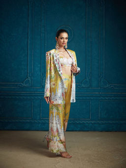 Neeta Lulla - Multi-Colour Isla Jacket with Pant and Bustier (Set of 3)