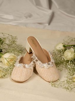 5 Elements by Radhika Gupta - Sreeja Off White Mules Heels