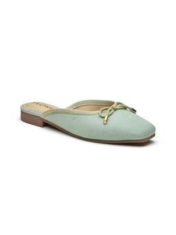 Peach Flores - Amalfi Leather Green Mules Heels