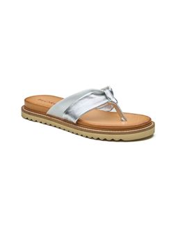 Peach Flores - Peru Leather Silver Sandals