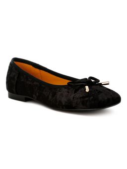 Rag & Co - Velvet Bow Black Ballerina