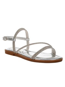 London Rag - Rhinestone Strappy Silver Sandals