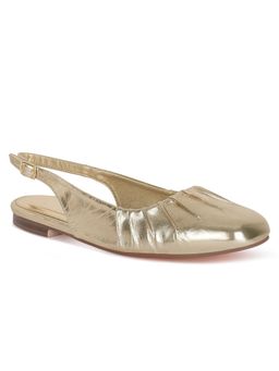 London Rag - Metallic Square Toe Gold Slingbacks Sandals