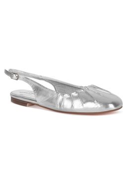 London Rag - Metallic Square Toe Silver Slingbacks Sandals