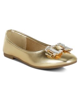 London Rag - Rhinestone Buckle Gold Ballerina