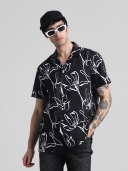 Jack & Jones - Men Black Cotton Slim Fit Shirt