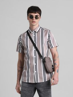 Jack & Jones - Men Beige Cotton Regular Fit Shirt