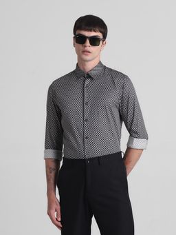 Jack & Jones - Men Black Cotton Slim Fit Shirt