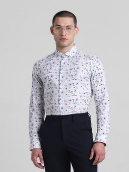 Jack & Jones - Men White Cotton Slim Fit Shirt