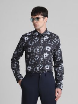 Jack & Jones - Men Black Cotton Slim Fit Shirt