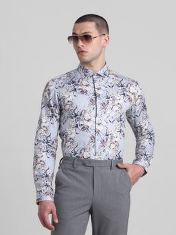 Jack & Jones - Men Blue Cotton Slim Fit Shirt