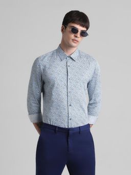 Jack & Jones - Men Blue Cotton Slim Fit Shirt