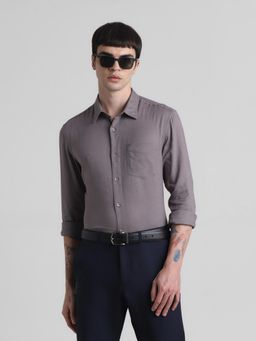 Jack & Jones - Men Grey Lyocell Slim Fit Shirt