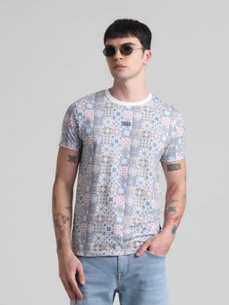 Jack & Jones - Men Multi-Colour Cotton Blend Regular Fit T-Shirt