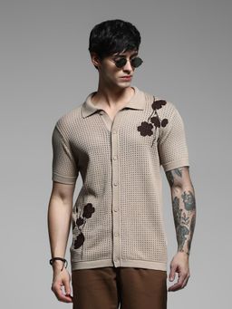 Jack & Jones - Men Brown Cotton Oversized Fit Shirt