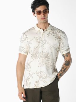 Jack & Jones - Men White Cotton Regular Fit Polo T-Shirt