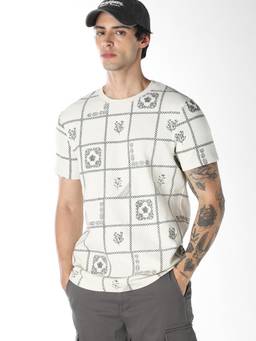 Jack & Jones - Men White Cotton Regular Fit T-Shirt