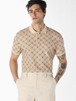 Jack & Jones - Men Brown Cotton Regular Fit Polo T-Shirt