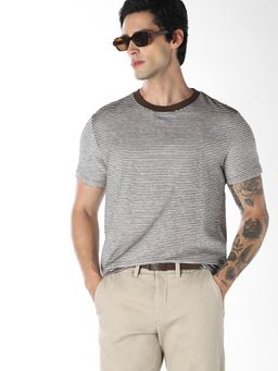 Jack & Jones - Men Brown Cotton Regular Fit T-Shirt