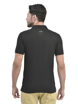 WOODLAND - Casuals Black Cotton Polo T-shirt For Men