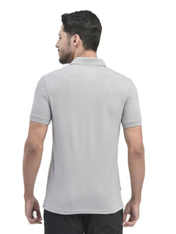 WOODLAND - Casuals Grey Cotton Polo T-shirt For Men