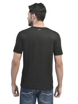WOODLAND - Casuals Black Cotton T Shirt For Men