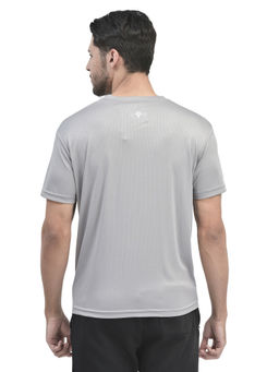WOODLAND - Casuals Grey Polyester T Shirt For Men