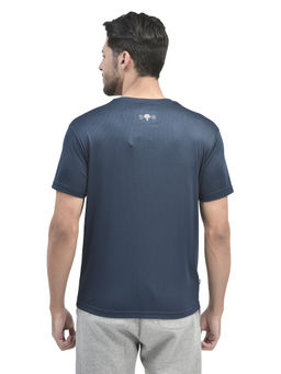 WOODLAND - Casuals Navy Polyester T Shirt For Men