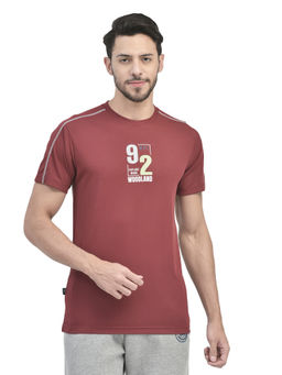WOODLAND - Casuals Red Polyester T Shirt For Men