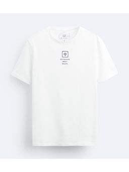 WOODLAND - A Skating Monk Casuals White Cotton T Shirt For Men