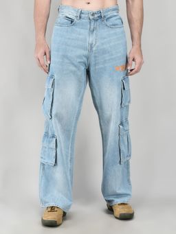WOODLAND - A Skating Monk Blue Cotton Jeans For Unisex