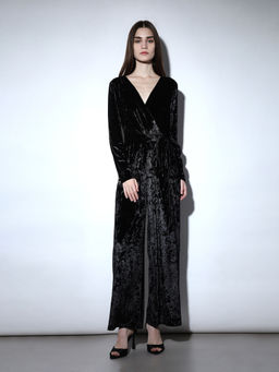 ONLY - Black Velour Jumpsuit
