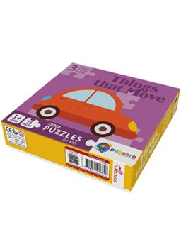 Popcorn Games & Puzzles - Super Puzzles Things That Move (Pack of 3)
