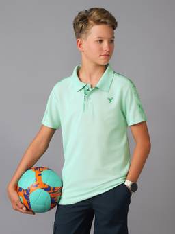 Technosport - Boys Printed Green Polo T-Shirt