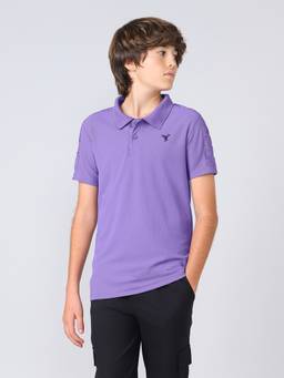 Technosport - Boys Printed Purple Polo T-Shirt