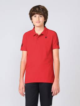 Technosport - Boys Printed Red Polo T-Shirt