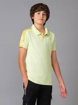 Technosport - Boys Printed Yellow Polo T-Shirt