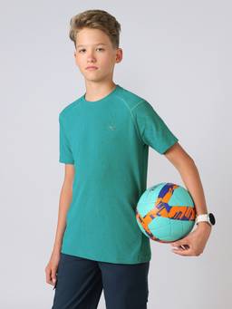 Technosport - Boys Round Neck Slim Fit Sports Turquoise T-Shirt
