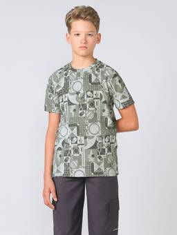 Technosport - Boys Round Neck Slim Fit Sports Grey T-Shirt