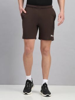 Fitleasure - Men Brown Cotton Solid Shorts