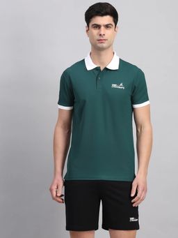 Fitleasure - Green Wrinkle Resistant Breathable Lightweight Uv-Protection Polo T-Shirt