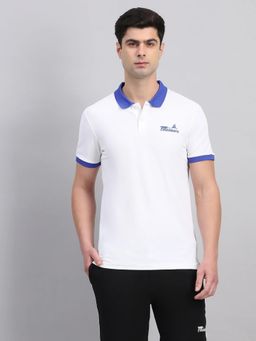 Fitleasure - White Wrinkle Resistant Breathable Lightweight Uv-Protection Polo T-Shirt