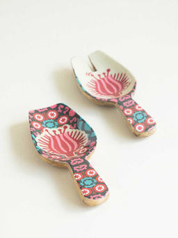 Freedom Tree - Aphim Enameled Green Serving Spoon